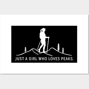 Just a Girl Who Loves Peaks Hiking and Camping Posters and Art